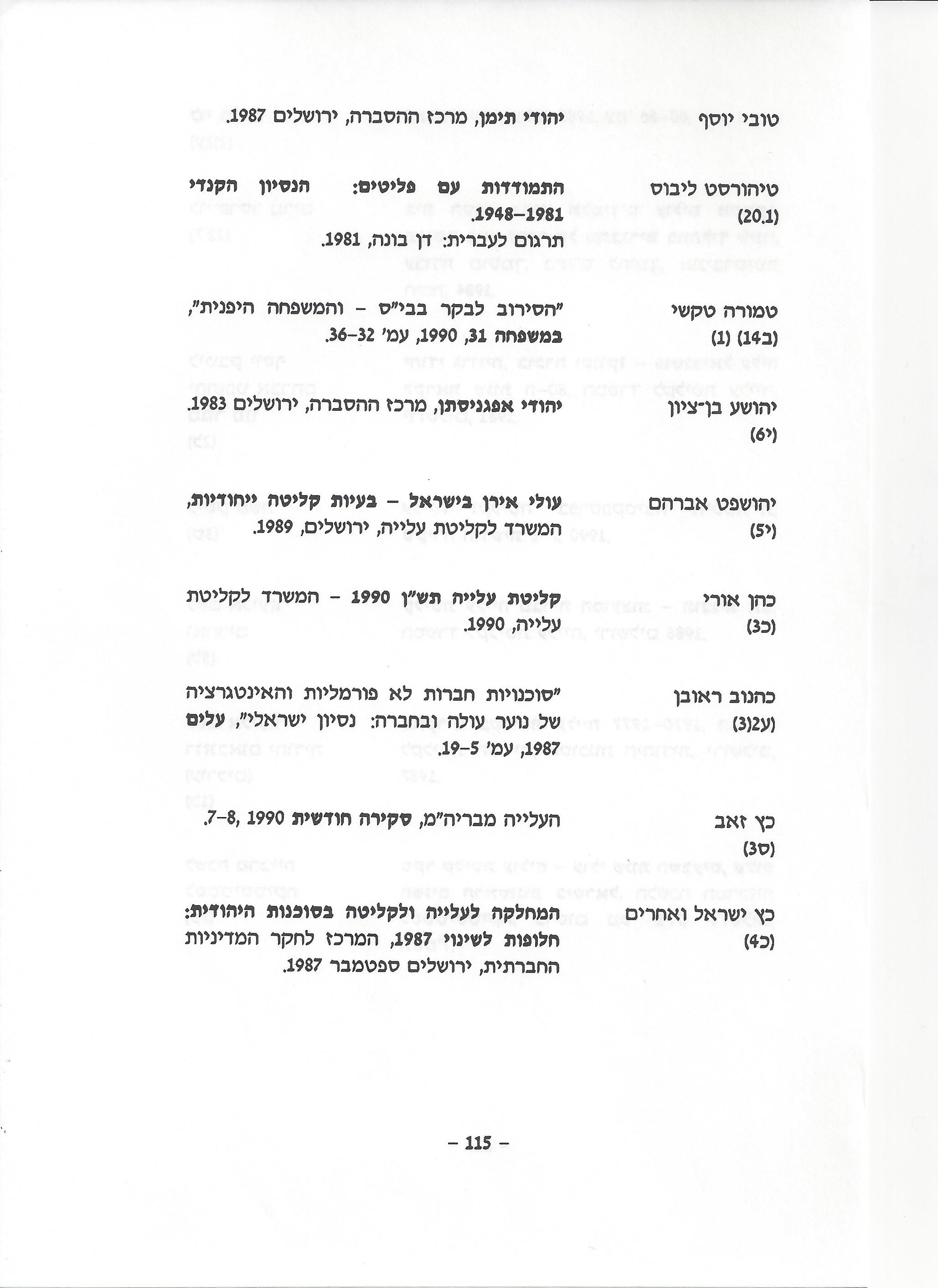 ביבליוגרפיה, ליקטו וערכו דני בודובסקי, יוסף דוד, יחיאל ערן